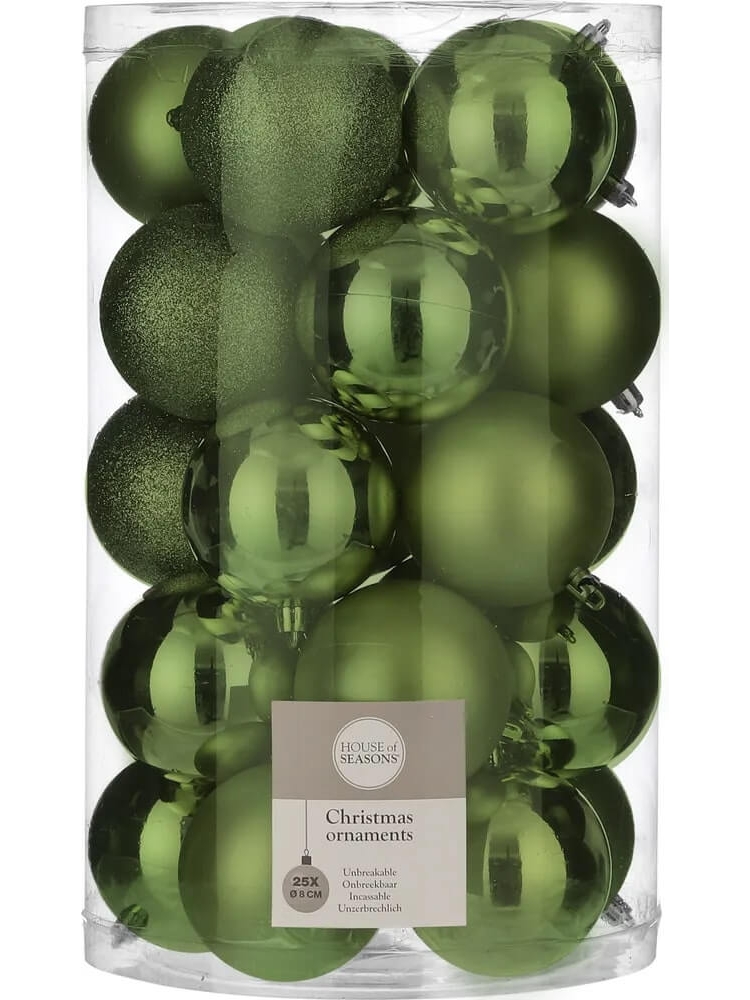 Набор пластиковых шаров HOS 80 мм., 25 шт., зелёный